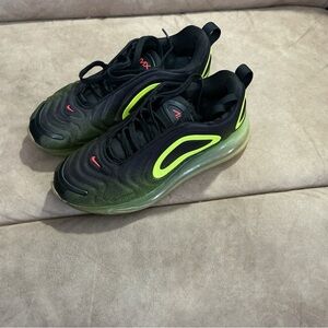 Nike Air Max 720 "Retro Future" sneakers in the Black/Bright Crimson-Volt